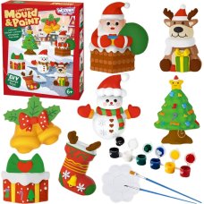 Woopie DIY creative set with paints — make and paint plaster figurines (Holiday Set)