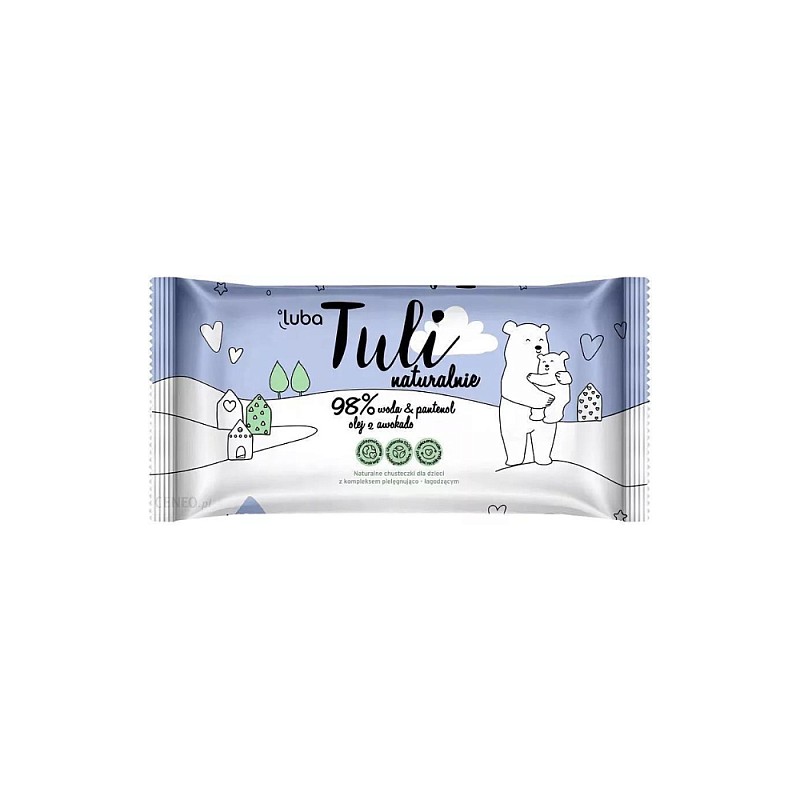 LUBA Tuli 98% water and panthenol & avocodo oil 100% natural wet wipes for children, 50 pcs