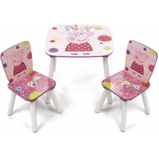 ARDITEX Disney PEPPA PIG wooden table and 2 chairs PP8377