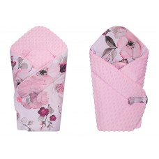 DUET BABY baby envelope MINKY 2 sided 671 LARGE FLOWERS pink (746713)