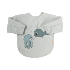 Done by Deer apron with sleeves 6-18 months, Sea friends Gray (245917)