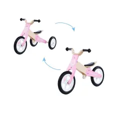 MOOVKEE Ride on/balance bike 2in1 JANE OC075 NATURAL WOOD & SWEET PINK